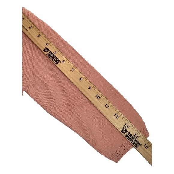 DRESSBARN True Pink Cotten Blend Delicate Pull Over Sweater 3/4 Sleeve Sz Small - Picture 7 of 11